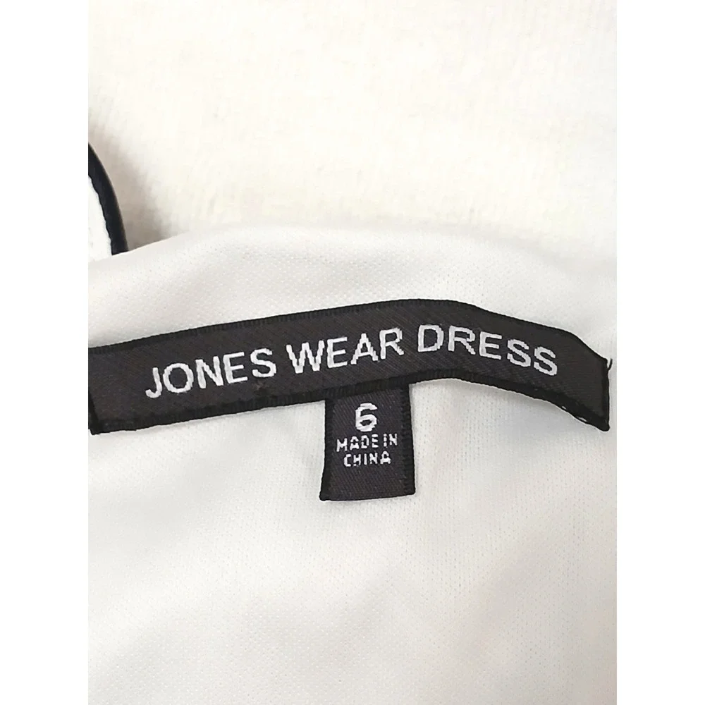 Jones Wear Satin Tiered Coctail Mini Dress Size 6 White Blue Floral‎ Sleeveless